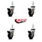 Service Caster 3 Inch Hooded Neoprene Rubber 3/8 Inch Threaded Stem Caster with Brakes, 4PK SCC-TS03S310-NPRB-BC-B-381610-4 - alternate 2